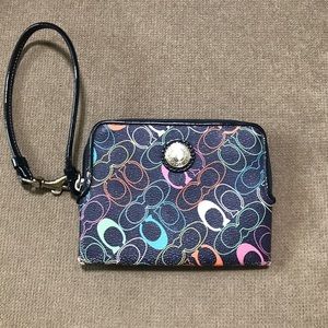 Coach Blue/Multicolor Wallet Wristlet